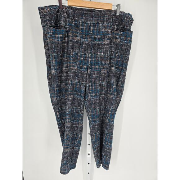 Studio by Torrid Women's Multicolor Mid Rise Wide leg Pockets Plaid Pant Size 4R - Picture 1 of 4